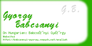gyorgy babcsanyi business card